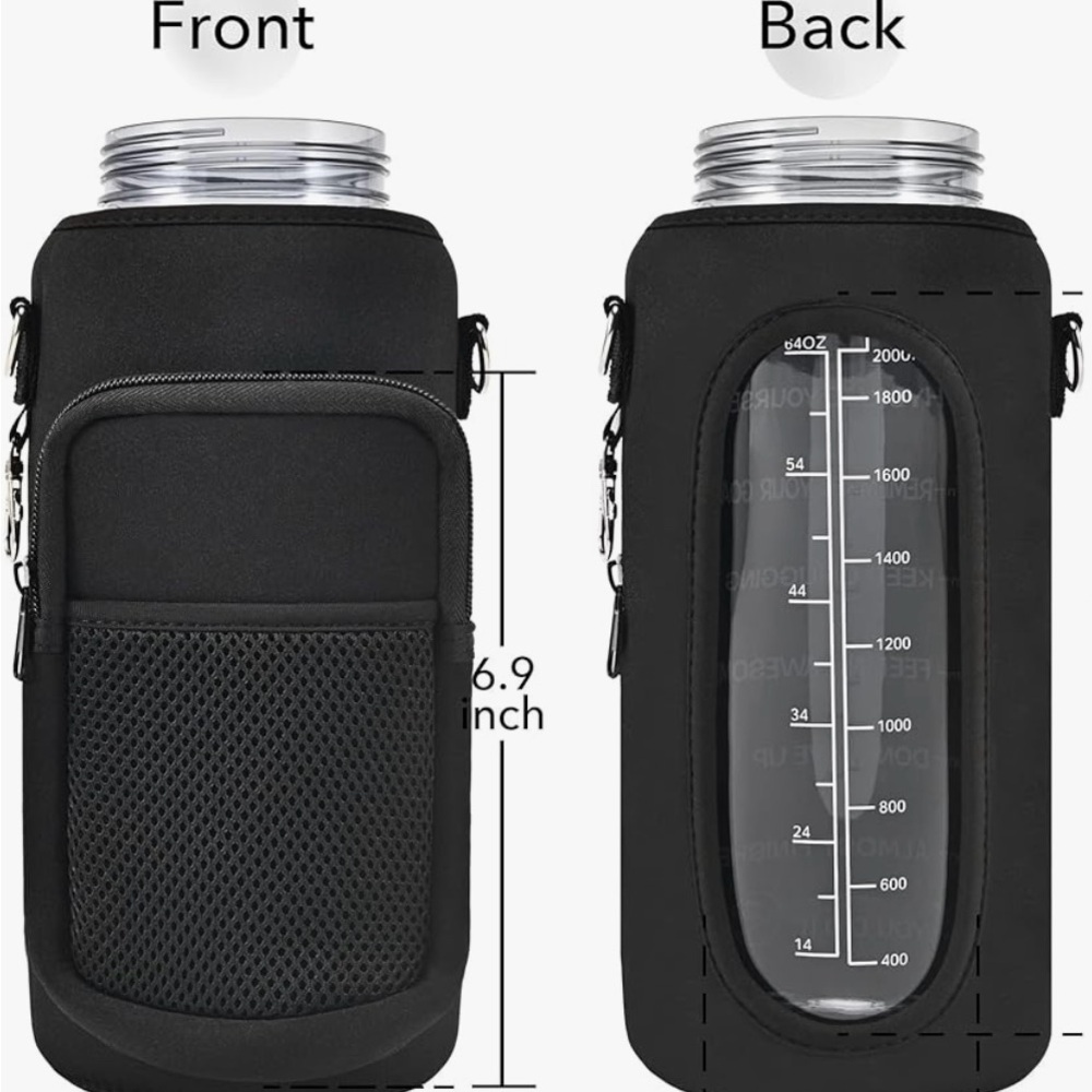 Half Gallon Water Bottle Carrier Bag, Bottle Pouch Adjustable Shoulder strap - Picture 8 of 8